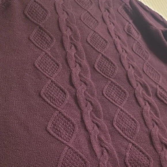 Jessica London Cable Knit Sweater Dress in Plum Size 18/20 - Picture 7 of 13